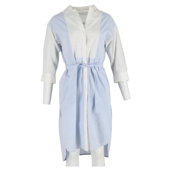 Sandro Dresses & Skirts - Sandro Light Blue and White Shirt size 2